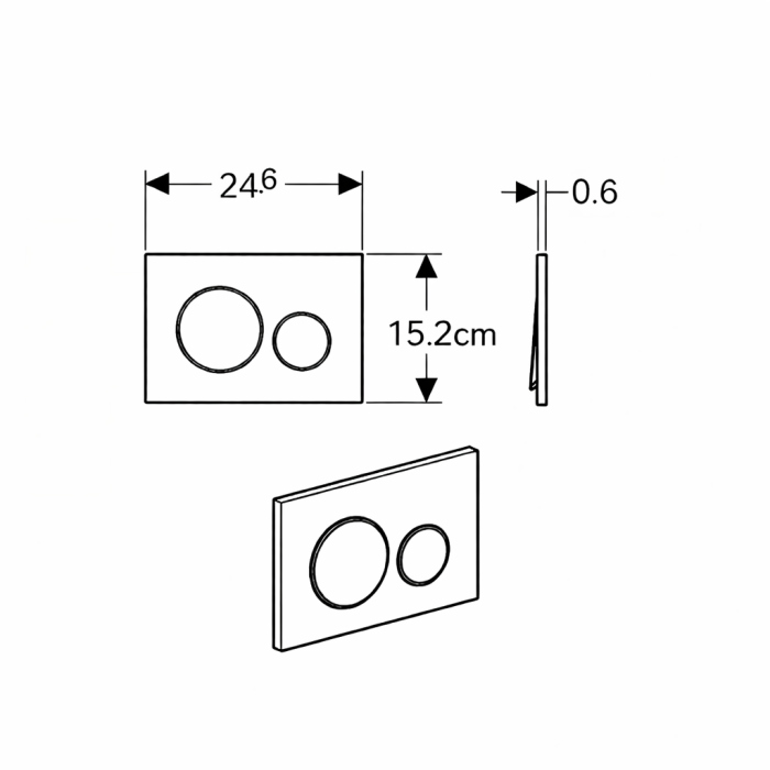 Clapeta actionare dubla rezervor wc ,sticla neagra, Geberit Sigma40 [2]