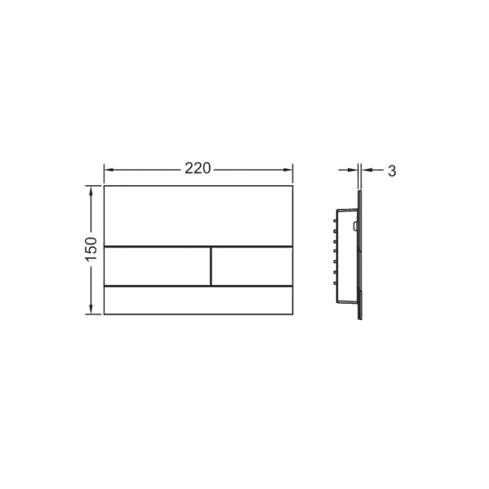 Clapeta actionare rezervor incastrat, alb lucios, dual-flush, TECE Square [2]