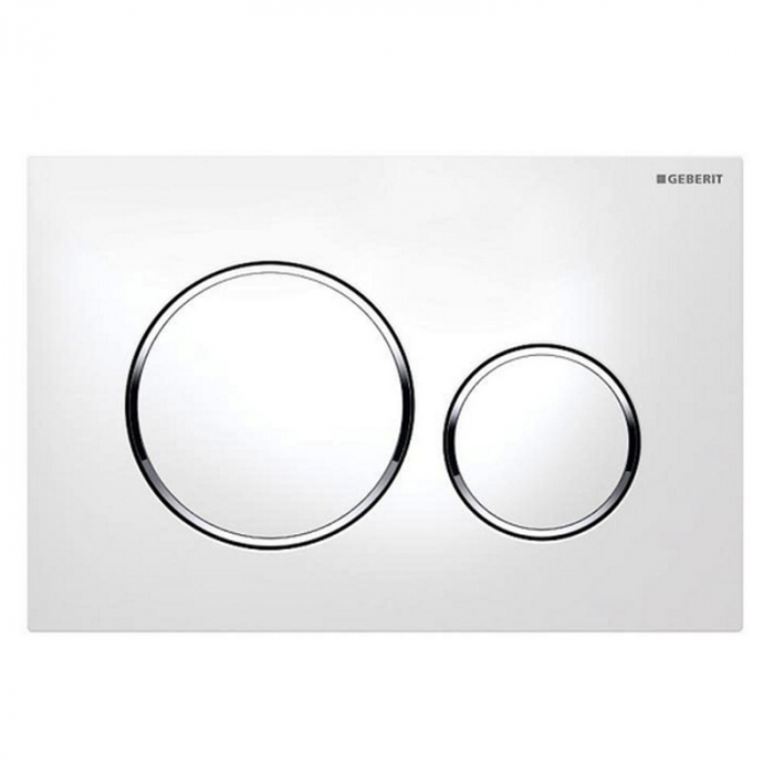 Clapeta de actionare Geberit Twinline30 alb cu detalii crom