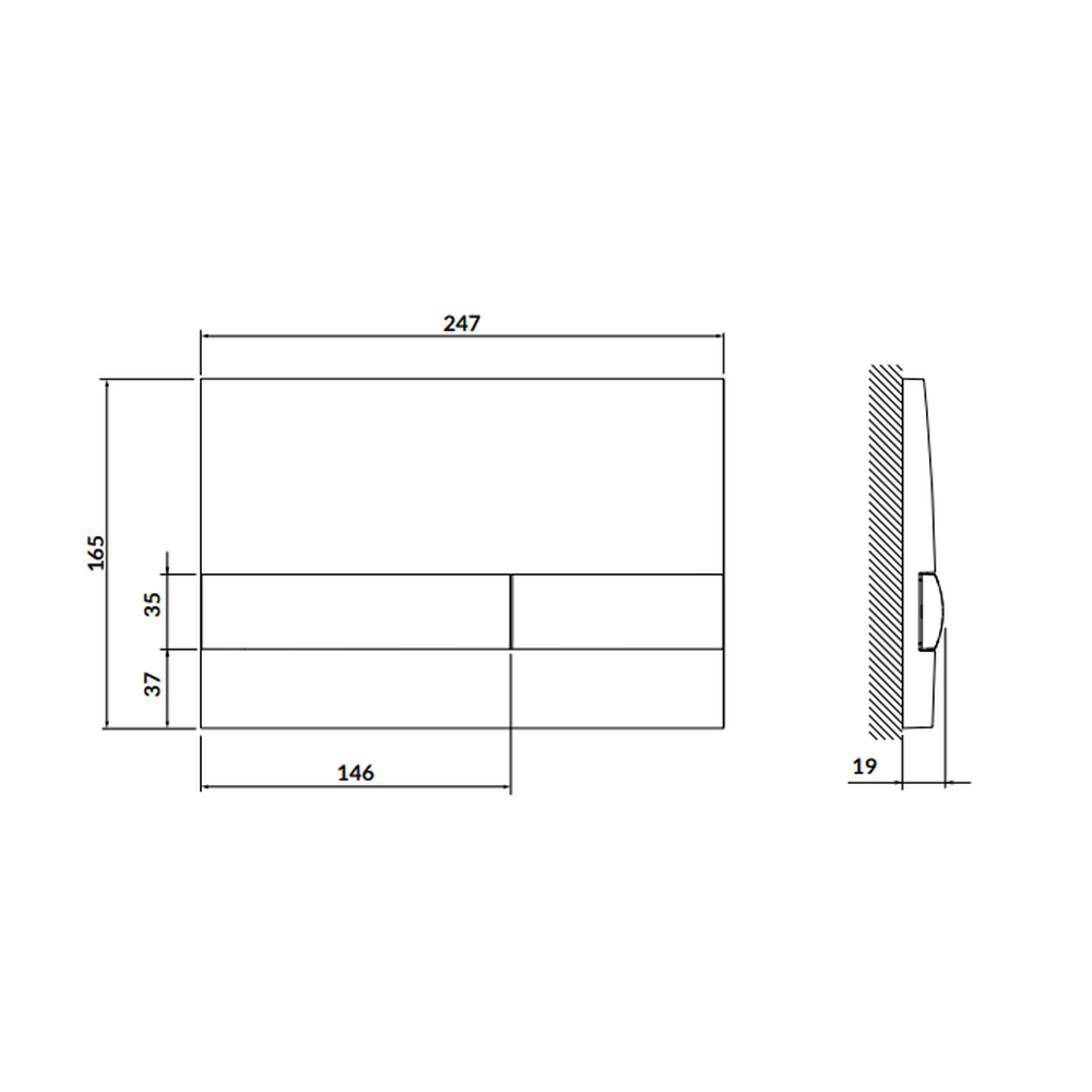 Clapeta actionare rezervor wc crom lucios Cersanit Opti A2 [2]