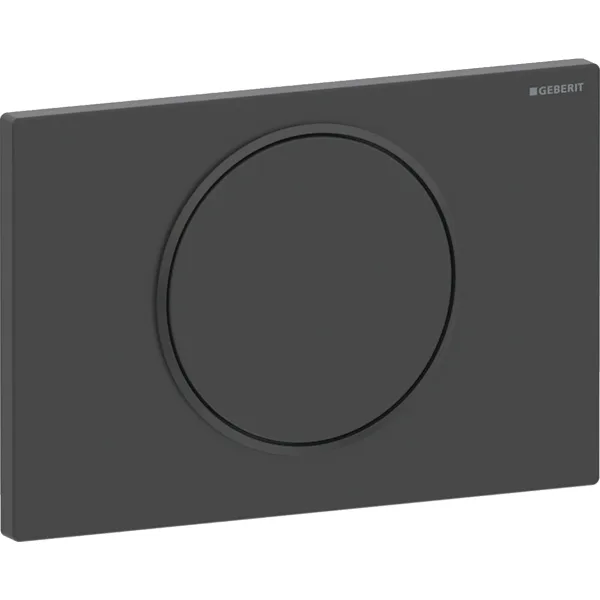 Clapeta actionare rezervor wc cu spalare start-stop, negru mat cu inel negru/lucios , Geberit Sigma10 [2]