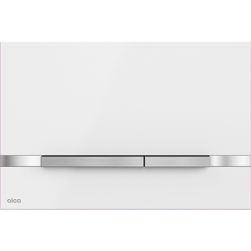Clapeta actionare rezervor wc, otel inoxidabil alb lucios Alcadrain STRIPE-WHITE