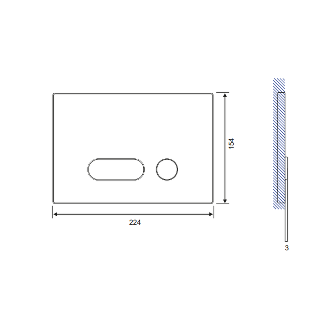 Clapeta actionare rezervor wc sticla alba Cersanit Intera [2]