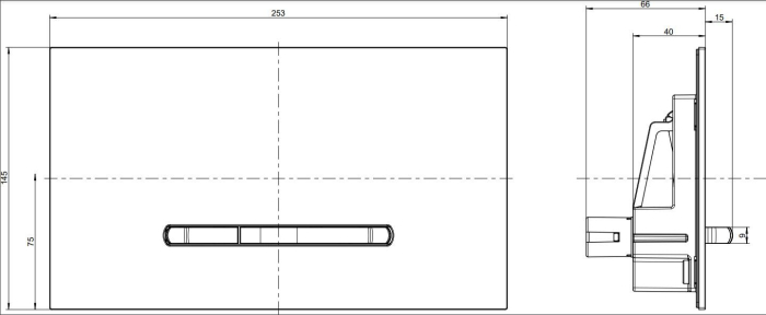 Clapeta de actionare dual-flush, alba cu 2 butoane cromate, Villeroy & Boch ViConnect [2]