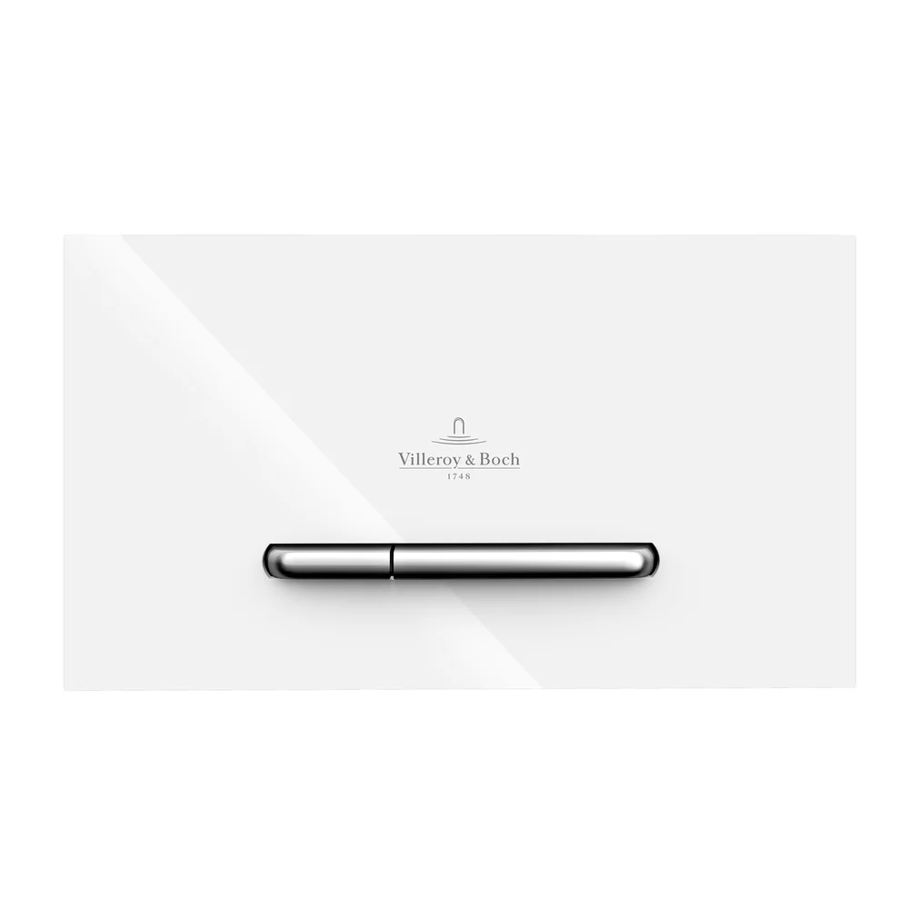 Clapeta de actionare dual-flush, alba cu 2 butoane cromate, Villeroy  Boch ViConnect