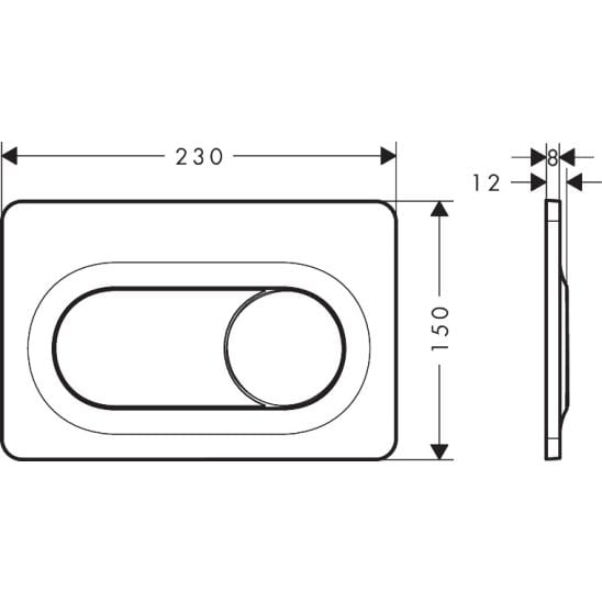 Clapeta de actionare, negru mat, Hansgrohe iFrame Original S [4]