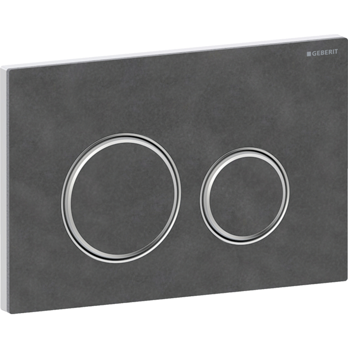 Clapeta de actionare rezervor wc ardezie neagra si crom lucios, Geberit Sigma50 [2]