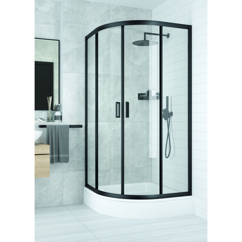 Cabina de dus semirotunda neagra 90x90 cm Deante Funkia [3]