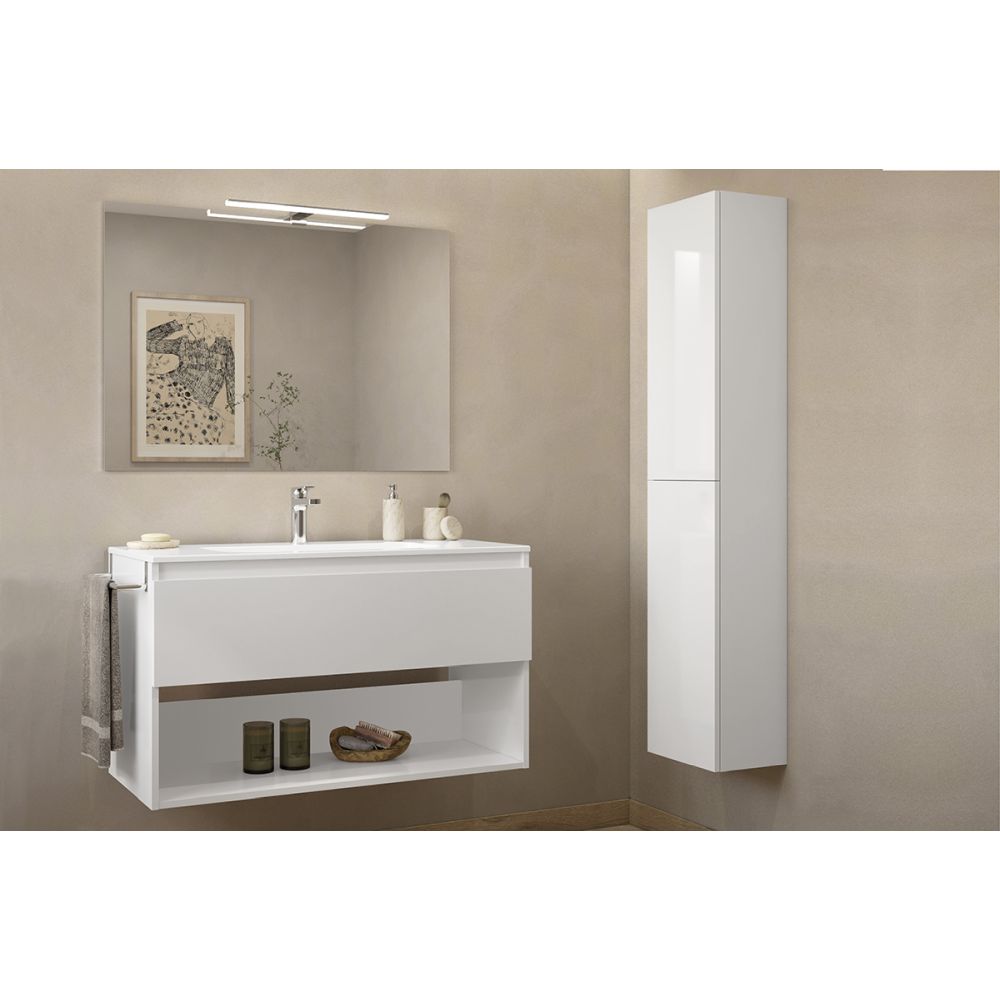 Dulap baie suspendat Gala Daily, 2 usi, 150 cm, alb lucios [2]