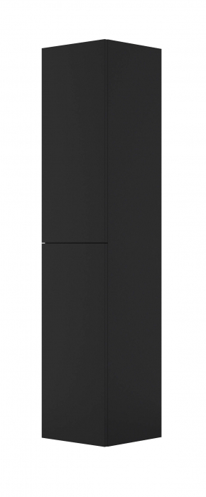 Dulap de baie suspendat, coloana, cu doua usi, 160 cm, negru, MDF,  Deante Prizma