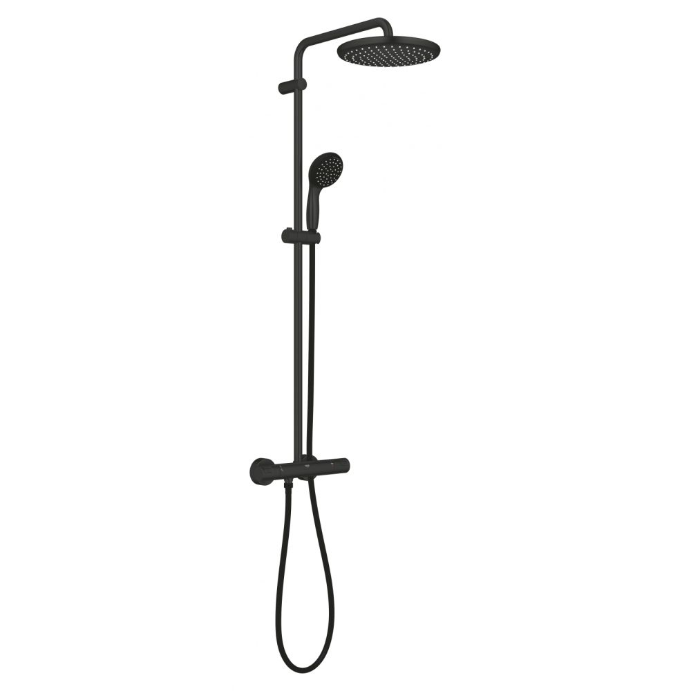 Coloana dus Grohe Vitalio Start cu termostat, negru mat 266772430