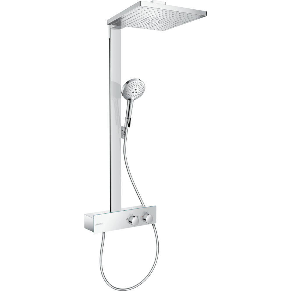 Coloana de dus crom lucios cu baterie termostatata Hansgrohe Raindance E 27361000