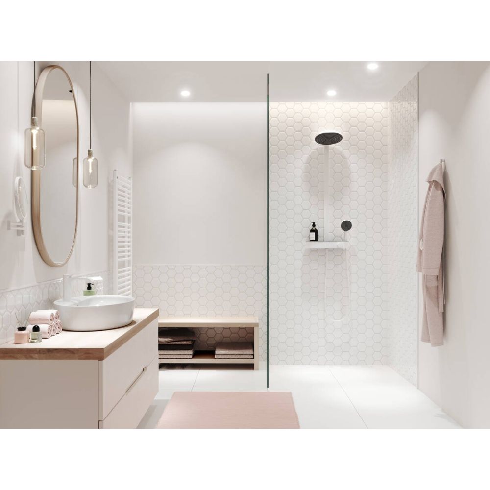 Coloana de dus alb mat Pulsify S cu baterie termostatata Hansgrohe ShowerTablet Select 400 [2]