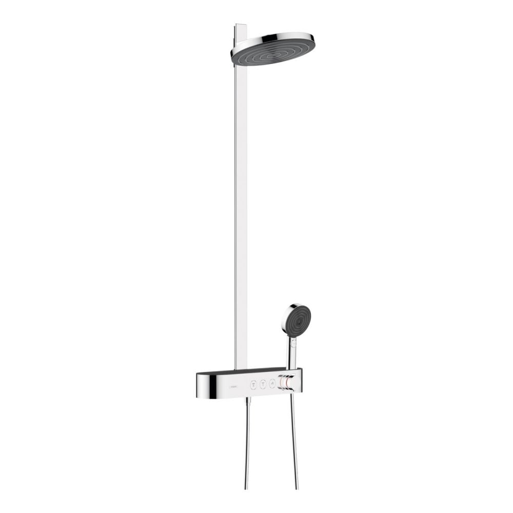 Coloana de dus crom lucios Pulsify S 2jet cu baterie termostatata Hansgrohe ShowerTablet Select 400