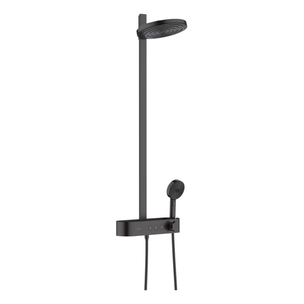 Coloana de dus negru mat Pulsify S cu baterie termostatata Hansgrohe ShowerTablet Select 400