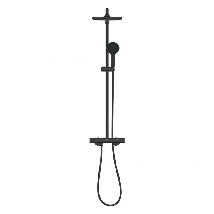 Coloana de dus cu baterie termostatata, culoare negru mat, Grohe Tempesta 250 [3]