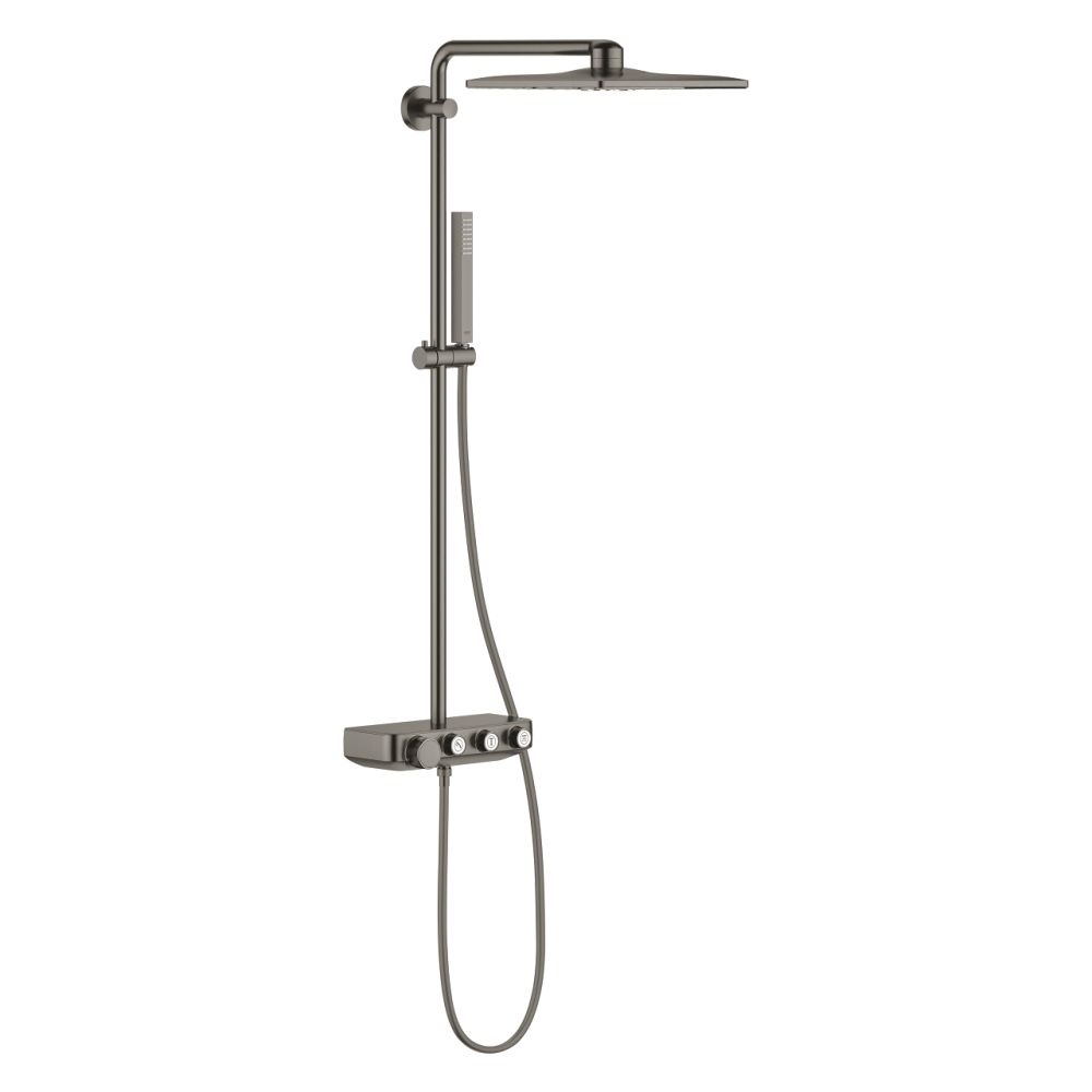 Coloana de dus cu baterie termostatata Grohe Euphoria Smartcontrol antracit periat Hard Graphite