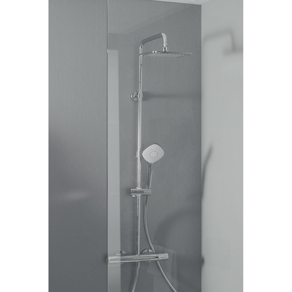Coloana de dus cu baterie termostatata Ideal Standard Ceratherm T100 crom lucios, palarie patrata [2]