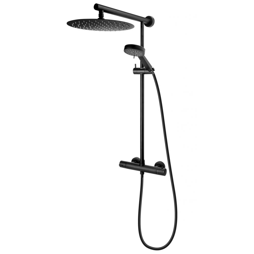 Coloana de dus FDesign Anima, baterie termostatata, negru mat [3]