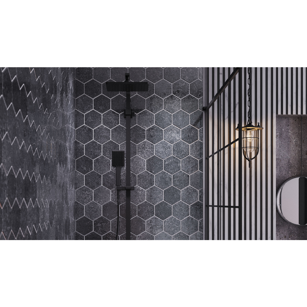 Coloana de dus FDesign Origio, baterie monocomanda, negru mat [4]