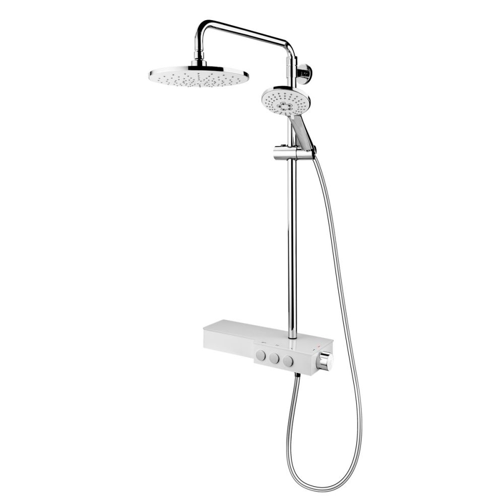Coloana de dus FDesign Tempra, baterie monocomanda, crom/alb [4]