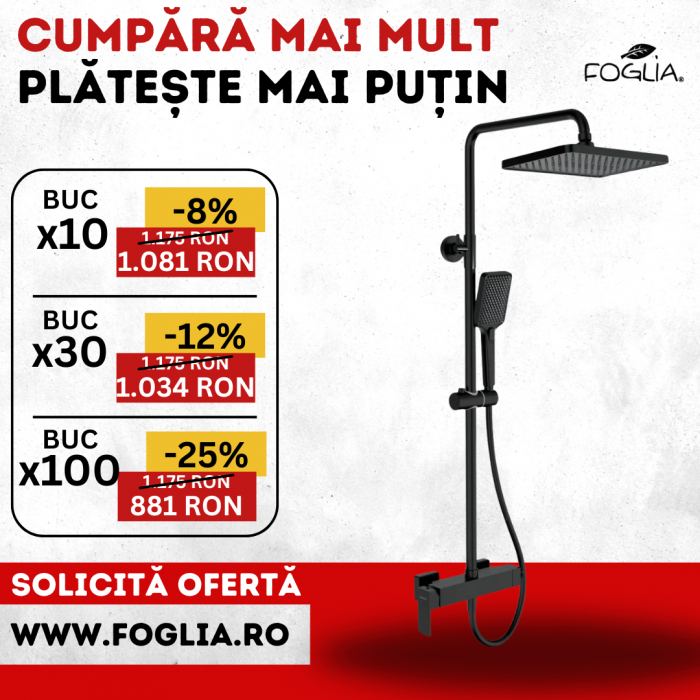 Coloana de dus neagra cu baterie monocomanda Deante Anemon [5]