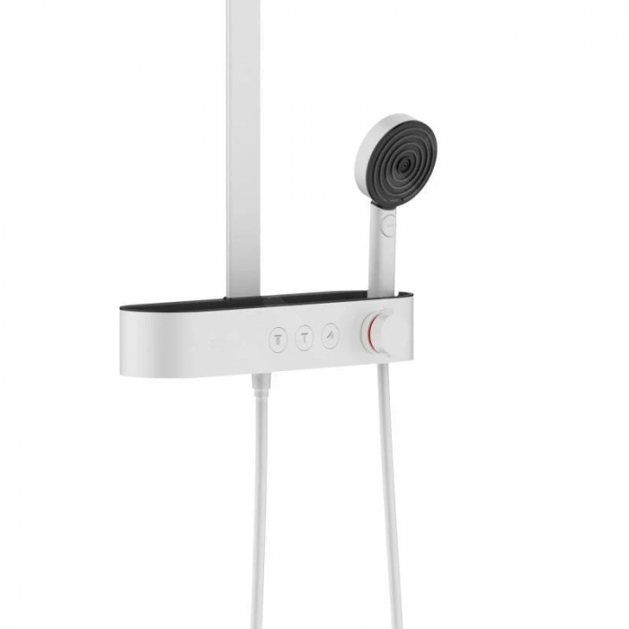 Coloana dus alb mat, baterie control temperatura si 3 jeturi, palarie 26 cm, Form Relax [6]