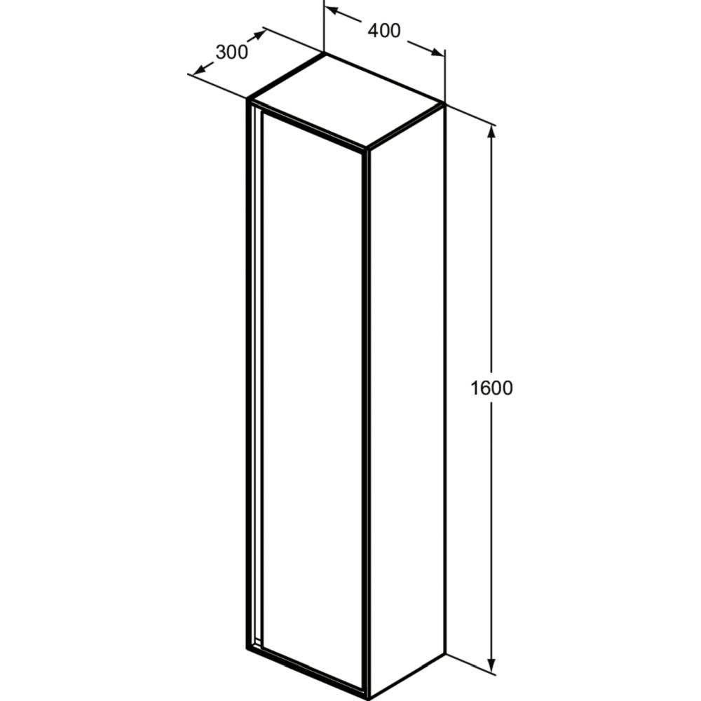 Dulap baie suspendat Ideal Standard Connect Air, 160 cm, o usa, gri deschis lucios [3]