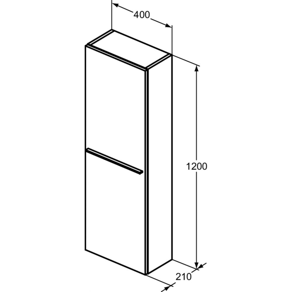 Dulap baie suspendat Ideal Standard i.Life S, 120 cm, o usa, gri-bej [5]