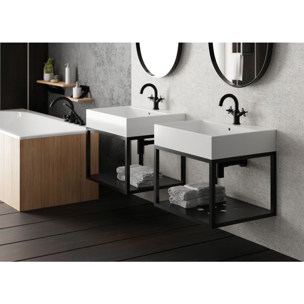 Consola baie suspendata Deante 50x50 cm negru mat [3]