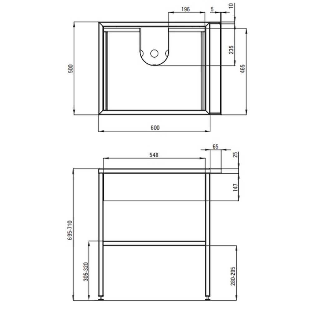 Consola sustinere lavoar cu sertar, culoare negru 66.5 cm, Deante [4]