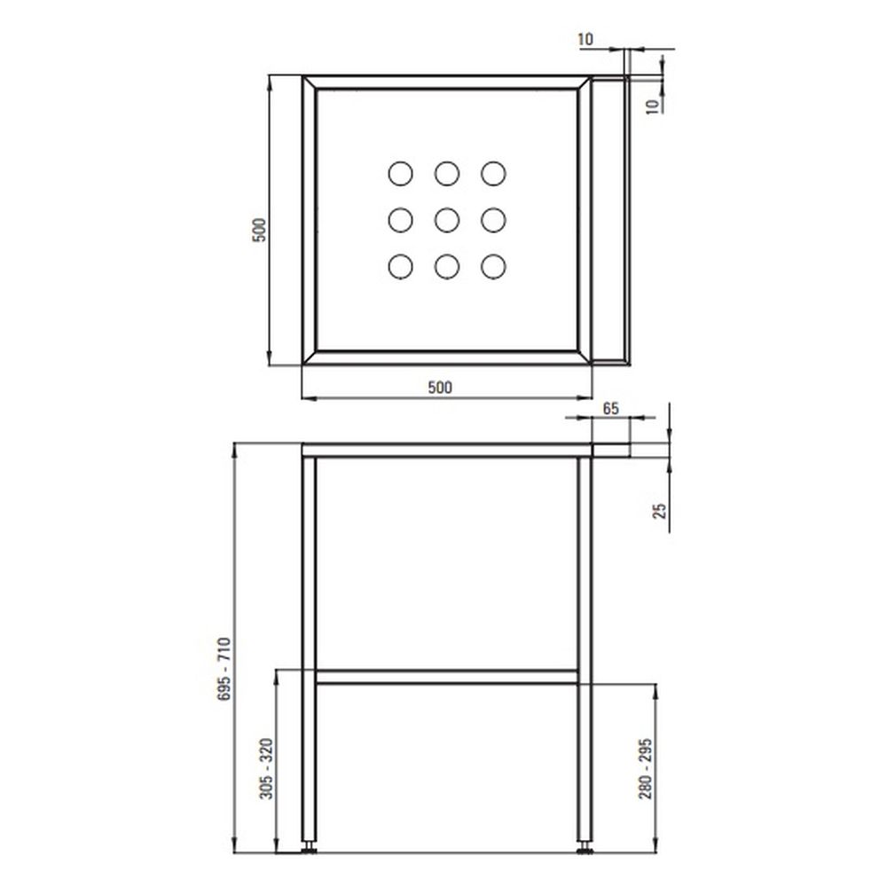 Cadru metalic negru cu port prosop, pentru lavoar baie 50 cm, Deante [5]