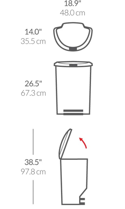 Coș de gunoi 50 l, negru , Simplehuman [4]