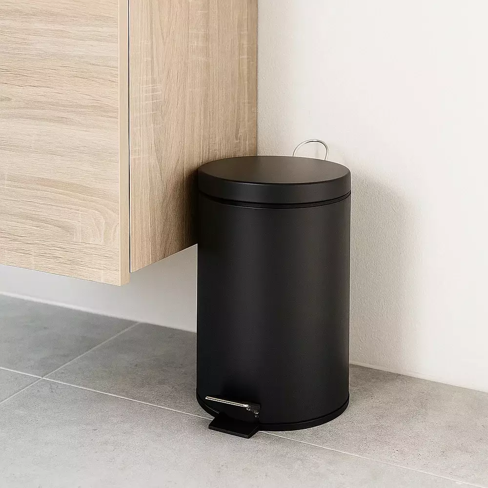 Cos de gunoi din inox, 5 l, capac soft Close, negru mat, GENWEC [2]