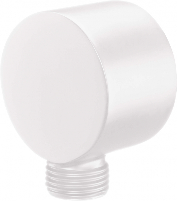 Racord unghiular rotund, pentru furtun de dus, 50x28 mm, alb, Deante Cascada