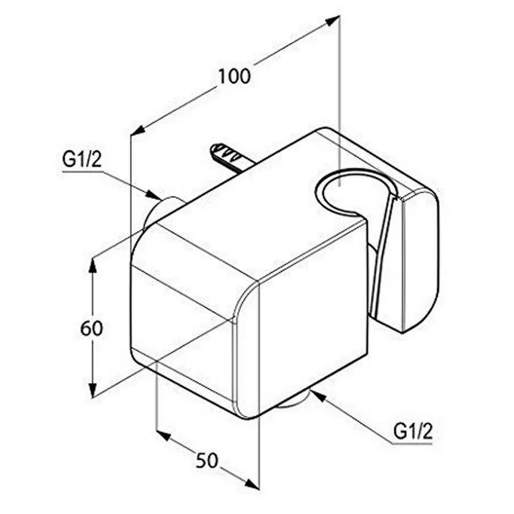 Cot racord furtun cu suport para dus culoare crom Kludi A-QA 6556005-00 [2]