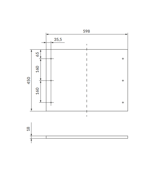 Blat pentru mobilier baie 60x45 cm, stejar hickory, Cersanit Moduo [2]