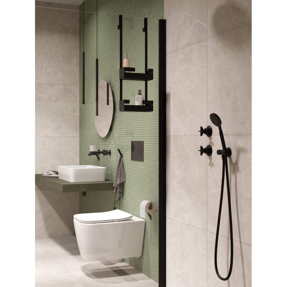 Cuier baie culoare negru mat Deante Silia [3]