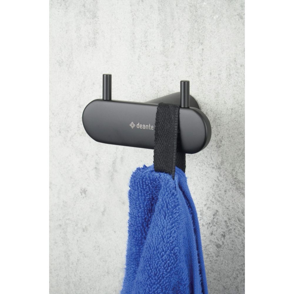Cuier baie dublu negru mat Deante Round [2]
