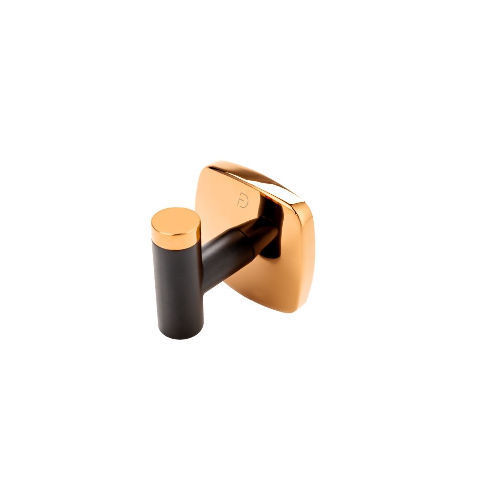 Cuier baie FDesign Merida, negru mat/rose gold lucios [3]
