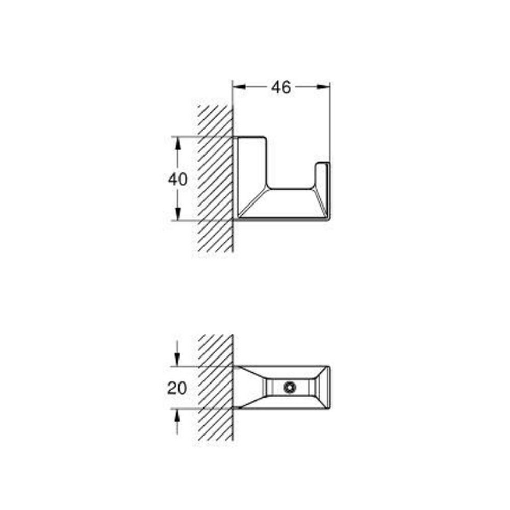 Cuier baie Grohe Selection Cube crom lucios [3]
