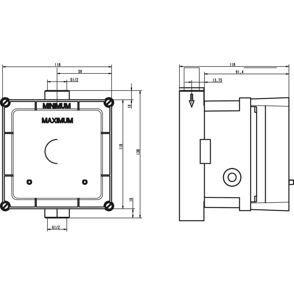 Cutie electronica incastrata pentru pisoar Ideal Standard Multisuite, alimentare cu baterie [2]