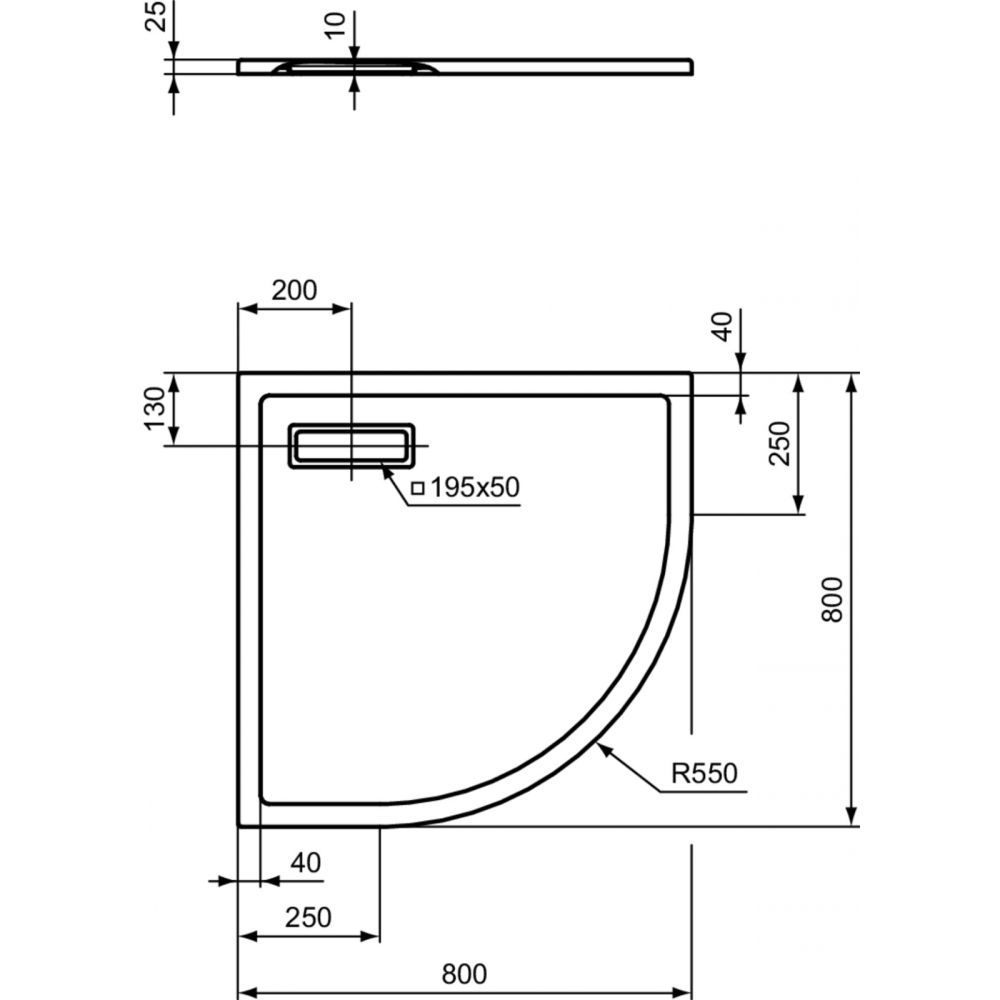 Cadita dus semirotunda 80x80 cm Ideal Standard Ultra Flat New [5]