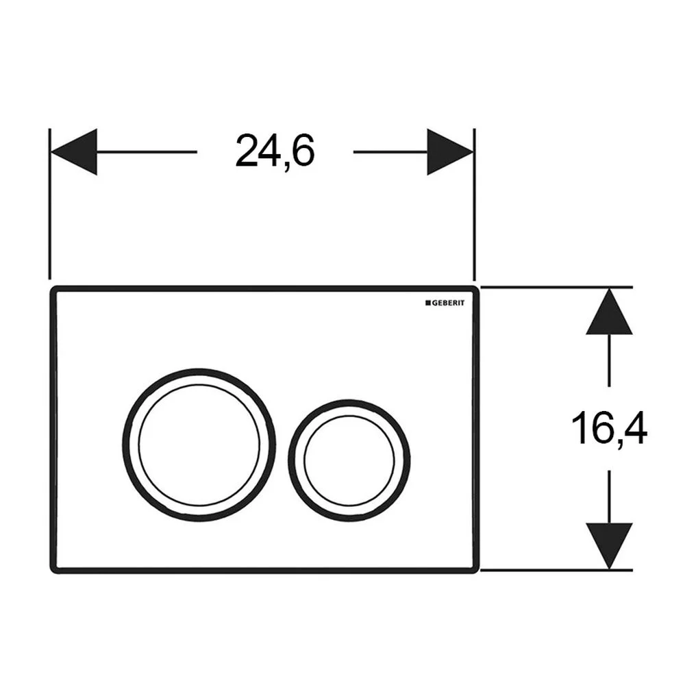 Clapeta de actionare Geberit Delta20 crom mat cu 2 volume de apa [2]