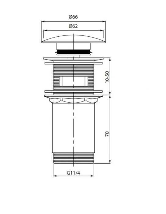 Ventil lavoar universal click-clack auriu periat Cersanit [2]