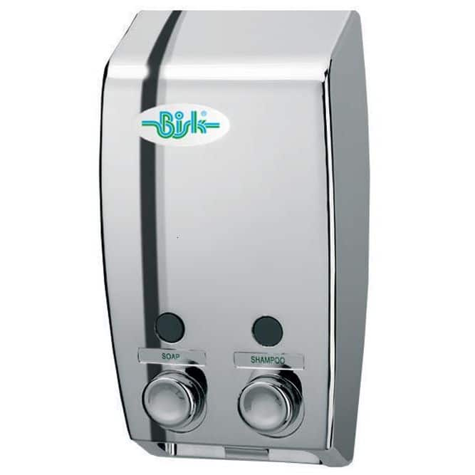 Dispenser Bisk sapun lichid dublu 2 x 400 ml, crom [1]