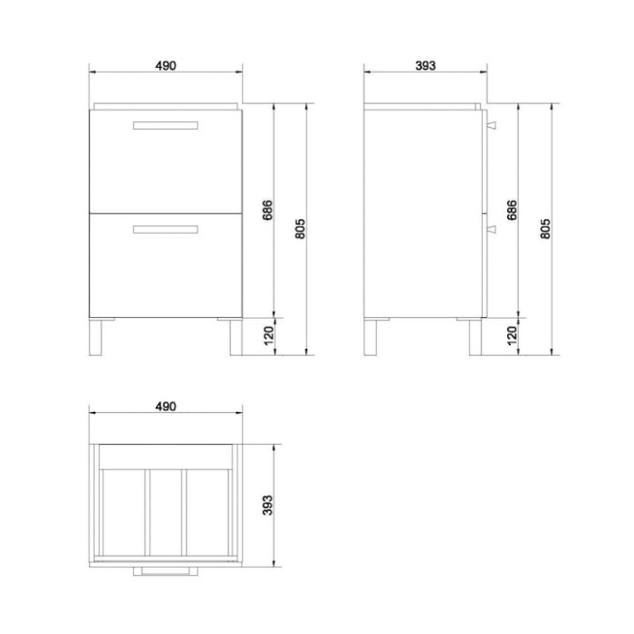 Dulap baie Melar cu lavoar inlclus 50 cm, alb, Cersanit [5]