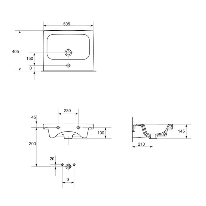 Dulap baie Melar cu lavoar inlclus 50 cm, alb, Cersanit [6]