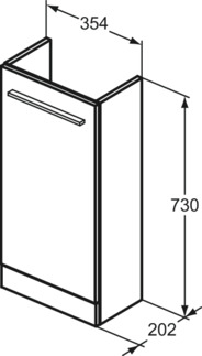 Dulap baie stativ pentru lavoar 35 cm, stejar, Ideal Standard i.life S [3]