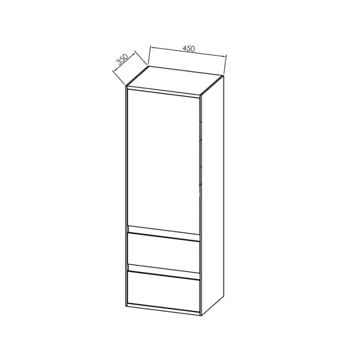 Dulap baie suspendat 130cm, alb/negru, sertare cu inchidere Soft Close, Kolpasan Pandora [5]